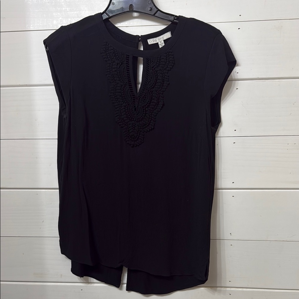 Elegant Black Lace Detail Top